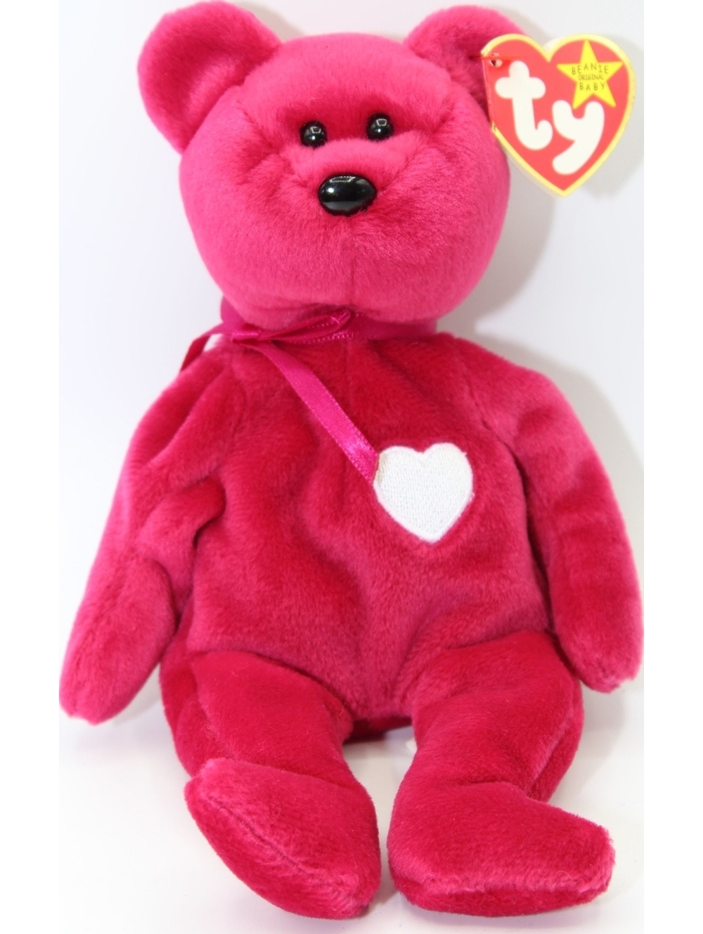 TY 1999 VALENTINA Bear Beanie Baby Bean Bag Valentine Day Heart Teddy Plush Doll